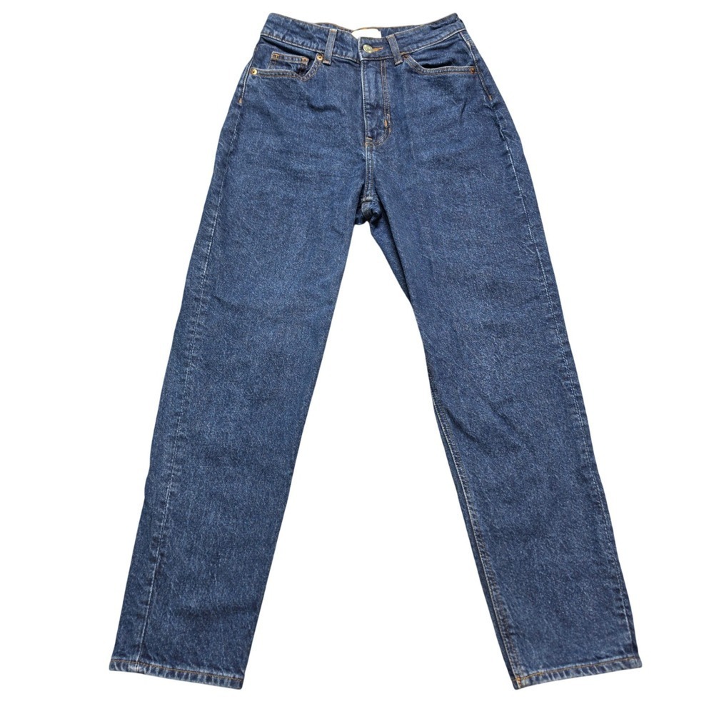Jeans‎ H&M Size 6 Womens Dark Blue Excellent Straight Leg High Rise Denim